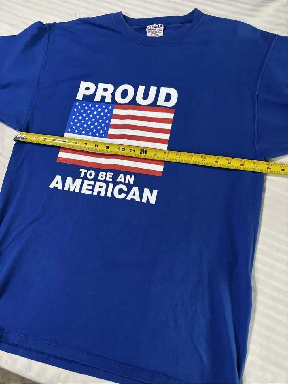 Vintage Pluma L USA Made Proud To Be An American Long Sleeve T Shirt 100% Cotton